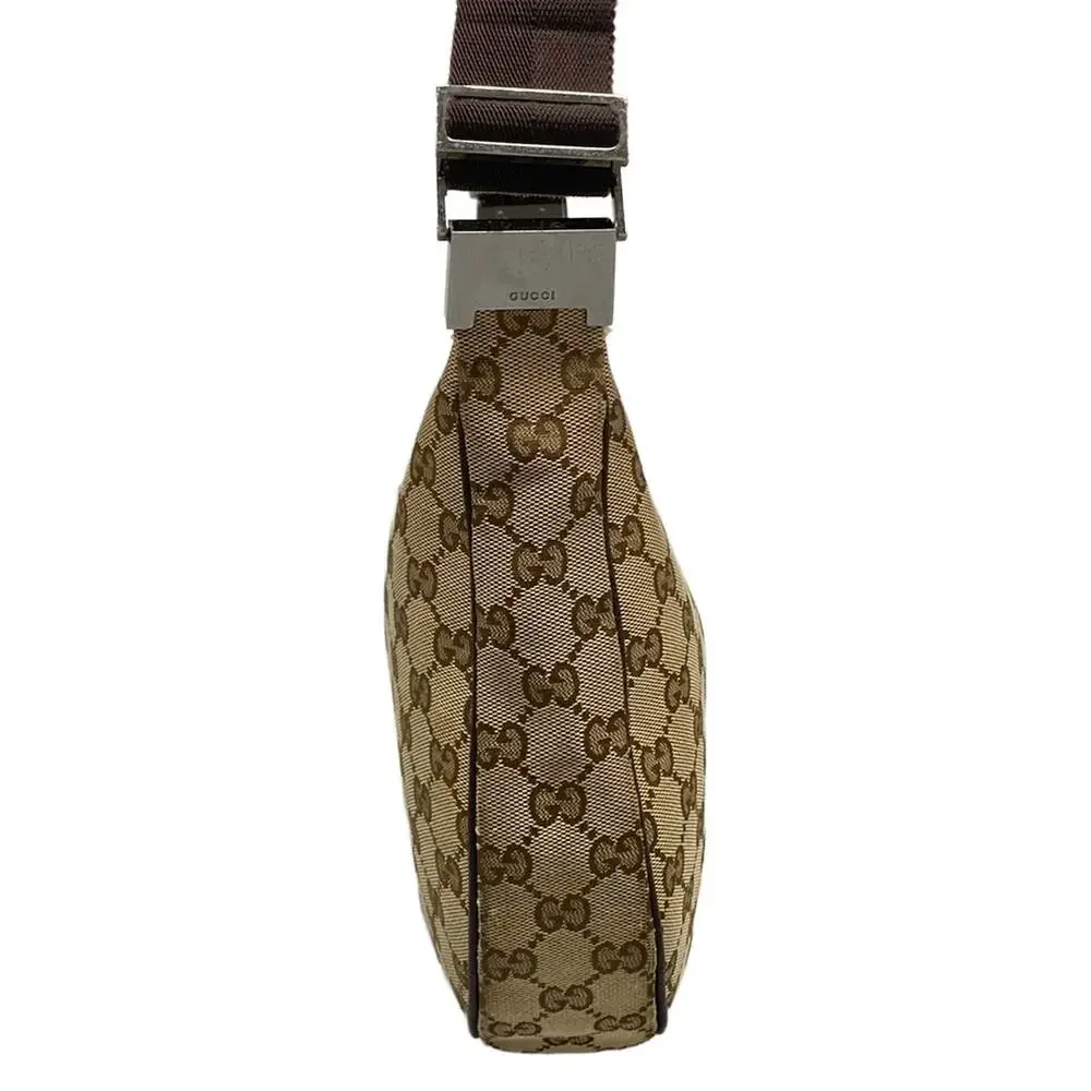 Gucci GG Shoulder Bag 122790 Beige Dark Brown Jacquard Leather